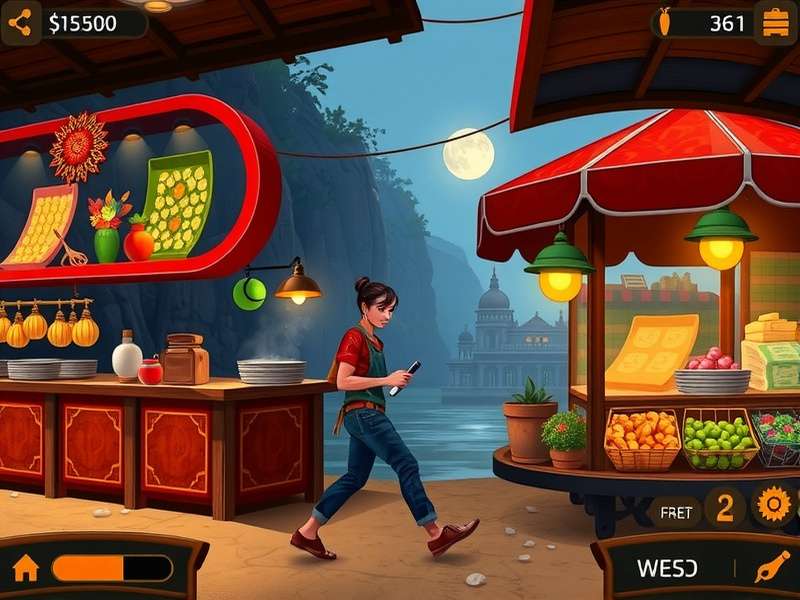 Spicy Ginger Trail - Vibrant Indian Market Level Spicy Ginger Trail gameplay screenshot showing Indian market scene